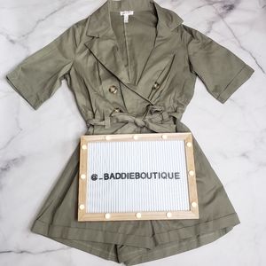 NWOT Leith double breasted romper
